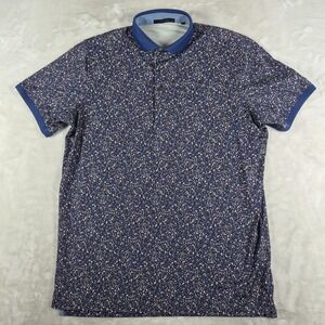 Greyson Polo Shirt Men's Large Blue Golf Performance Trump National Los Angeles